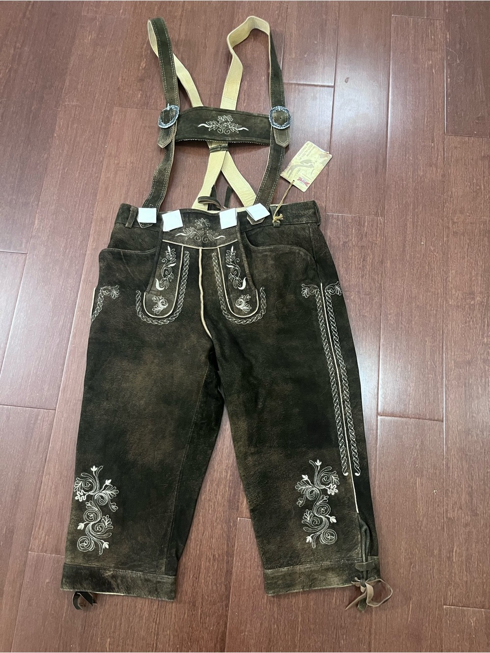 Stockerpoint Suede Leather Traditional Lederhosen H Strap Pant Overalls. Size 48